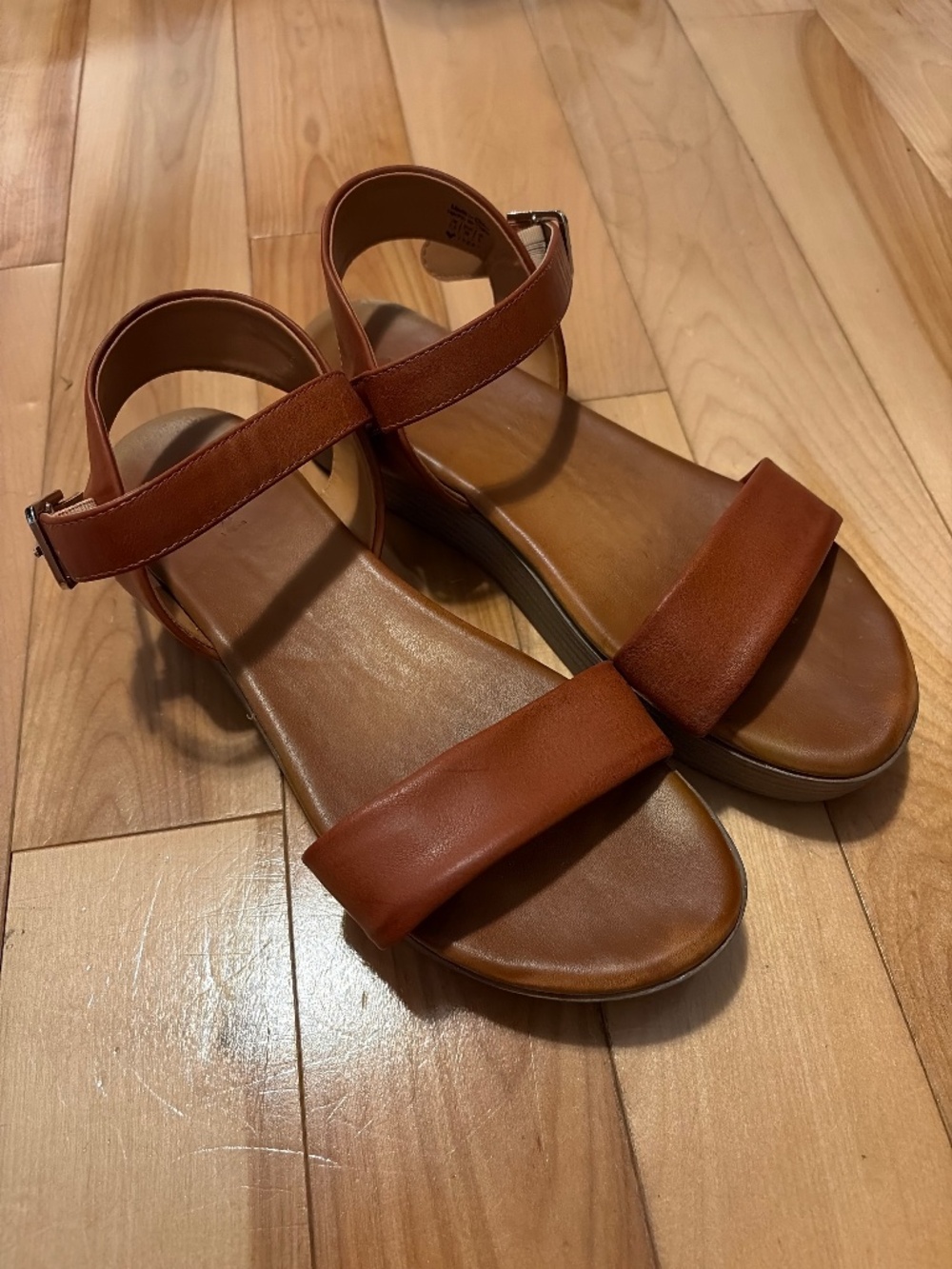 Brown platform sandals